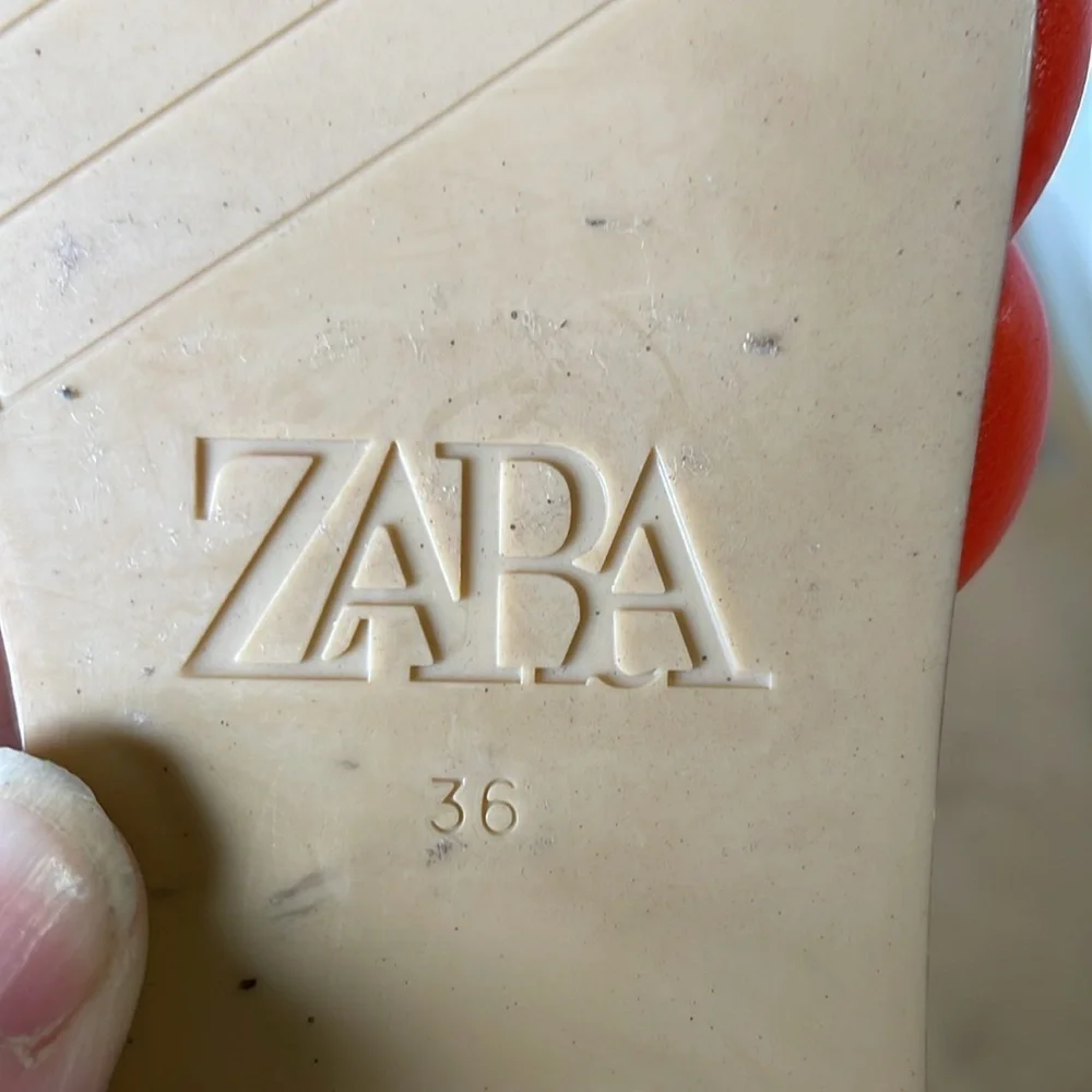 Zara |Orange | Slip On| Crisscross Straps |Sandals | Modern |Slides |Size 36 - Picture 10 of 12